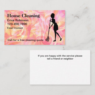 Cartes de visite de ménage de la maison tendance