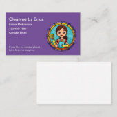 Cartes de visite de ménage de maison simple tendan (Devant / Derrière)