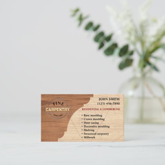 Cartes de visite de menuiserie (Debout devant)