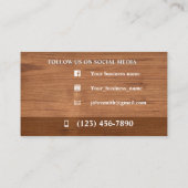 Cartes de visite de menuiserie (Dos)