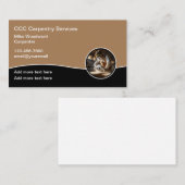 Cartes de visite de menuiserie (Devant / Derrière)