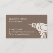 Cartes de visite de menuiserie d'icônes de perçage (Dos)