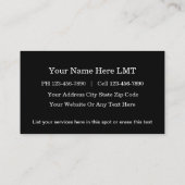Cartes de visite de message (Dos)