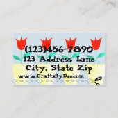 Cartes de visite de métiers (Dos)