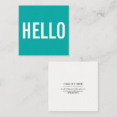 Cartes de visite de minimaliste bonjour (Devant / Derrière)