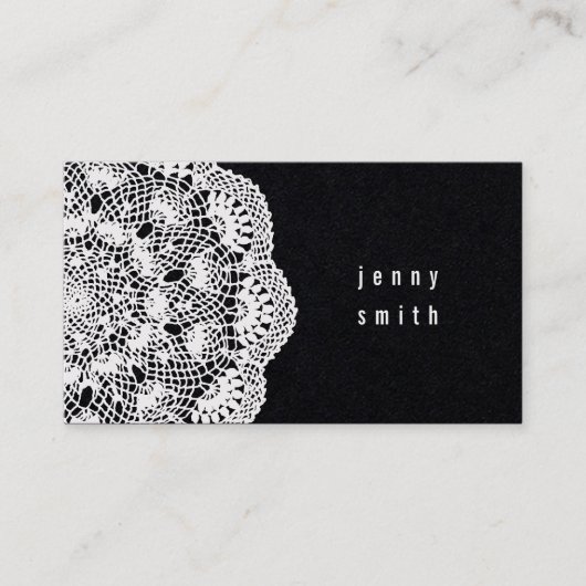 Cartes de visite de mode Black Board & Lace Doily (Devant)