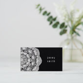 Cartes de visite de mode Black Board & Lace Doily (Debout devant)