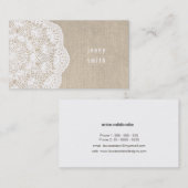 Cartes de visite de mode Burlap & Lace Doily (Devant / Derrière)