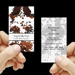 Cartes de visite de mode Country Western Wear