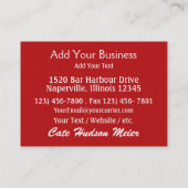 Cartes de visite de mode - SRF (Dos)