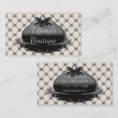 Cartes de visite de mode Victorian Black Bow Damas (Devant / Derrière)