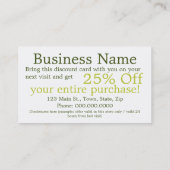 Cartes de visite de Modèle de vente au détail de r (Dos)