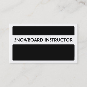 Cartes de visite de moniteur de snowboard noir bla