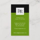 Cartes de visite de monogramme (Dos)