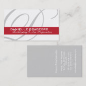 Cartes de visite de monogramme (Devant / Derrière)