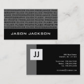 Cartes de visite de monogramme (Devant / Derrière)