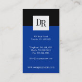 Cartes de visite de monogramme (Dos)