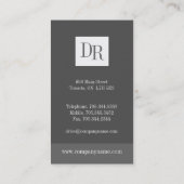 Cartes de visite de monogramme (Dos)