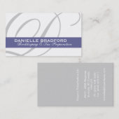 Cartes de visite de monogramme (Devant / Derrière)