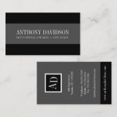Cartes de visite de monogramme (Devant / Derrière)