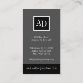 Cartes de visite de monogramme (Dos)