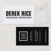 Cartes de visite de monogramme (Devant / Derrière)