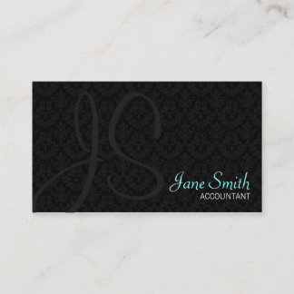 Cartes de visite de monogramme de damassé