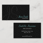 Cartes de visite de monogramme de damassé (Devant / Derrière)