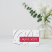 Cartes de visite de monogramme de rouge de cerise (Debout devant)