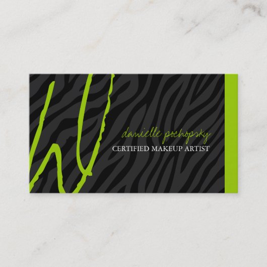 Cartes de visite de monogramme d'impression de (Devant)
