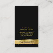 Cartes de visite de monogramme noir et or (Dos)