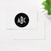 Cartes de visite de monogrammes Cercle noir et bla (Bureau)