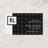 Cartes de visite de Monogrammes modernes (Dos)