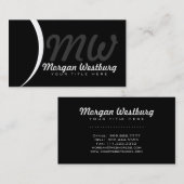 Cartes de visite de monogrammes professionnels Whi (Devant / Derrière)