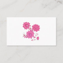 Cartes de visite de monogrammes roses | Fille et é