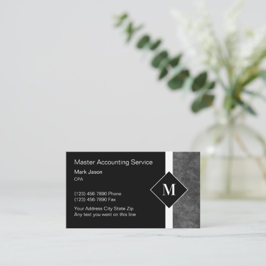 Cartes de visite de monographie comptable (Debout devant)