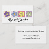 Cartes de visite de motif de fleur (Devant / Derrière)