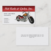 Cartes de visite de moto (Devant / Derrière)