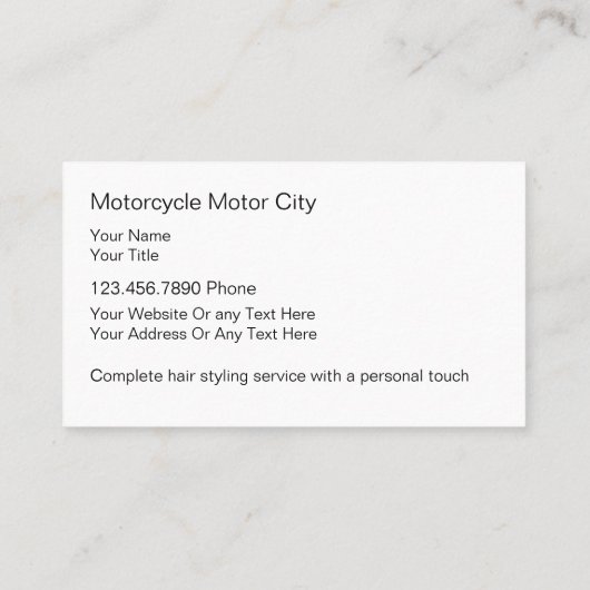 Cartes de visite de moto (Dos)