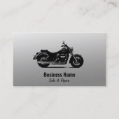 Cartes de visite de moto | Argent noir (Devant)