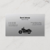 Cartes de visite de moto | Argent noir (Dos)