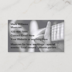 Cartes de visite de musicien de musique de guitare