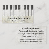 Cartes de visite de musicien de professeur de (Devant / Derrière)