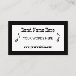 Cartes de visite de musique de groupe occidental