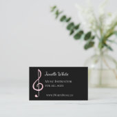 Cartes de visite de musique Pink Treble Clef (Debout devant)