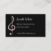 Cartes de visite de musique Pink Treble Clef (Devant)