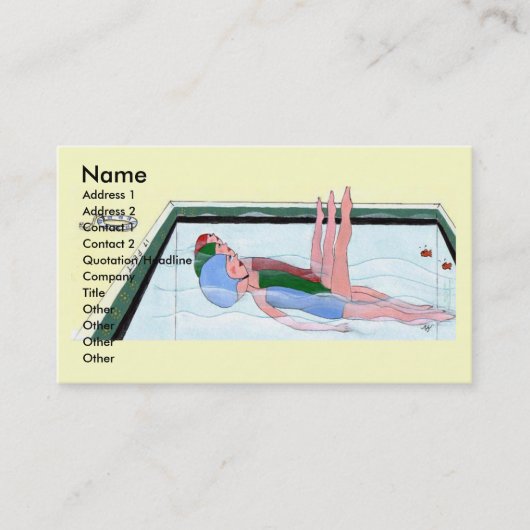 Cartes de visite de natation synchronisée (Devant)