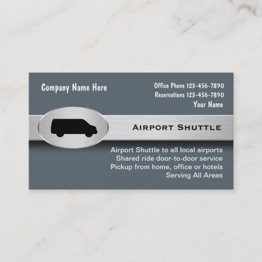 Cartes de visite de navette d'aéroport (Devant)