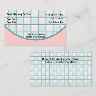 Cartes de visite de nettoyage