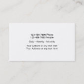 Cartes de visite de nettoyage (Dos)